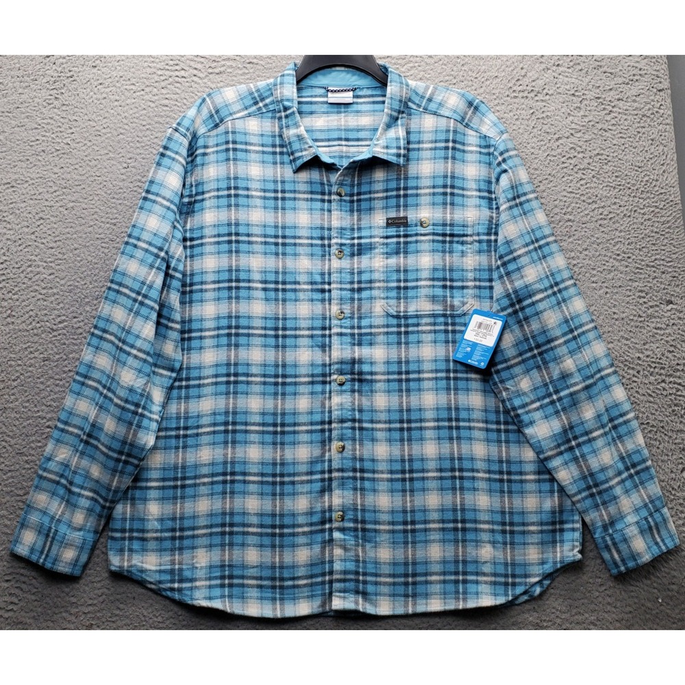 Columbia Flannel II Shirt Mens XXL Multi Plaid Heavyweight Long Sleeve Button-Up